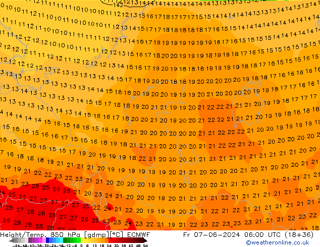 Height/Temp. 850 hPa ECMWF pt. 07.06.2024 06 UTC