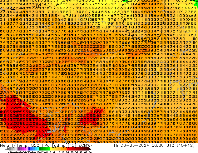 Z500/Rain (+SLP)/Z850 ECMWF 星期四 06.06.2024 06 UTC