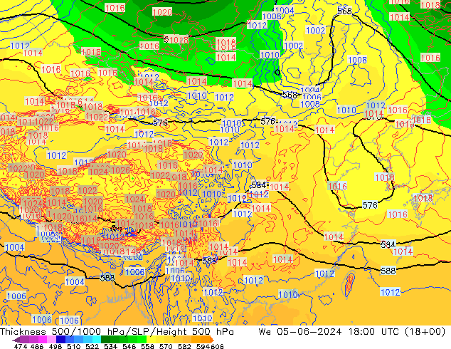 Thck 500-1000hPa ECMWF 星期三 05.06.2024 18 UTC