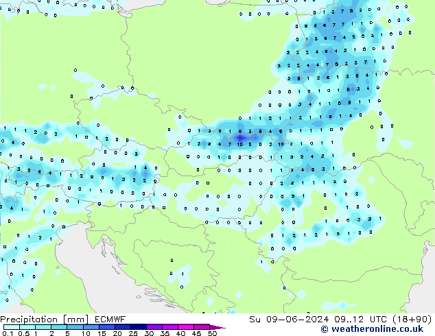 Yağış ECMWF Paz 09.06.2024 12 UTC