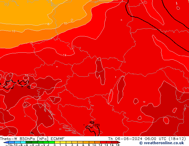 Theta-W 850hPa ECMWF  06.06.2024 06 UTC