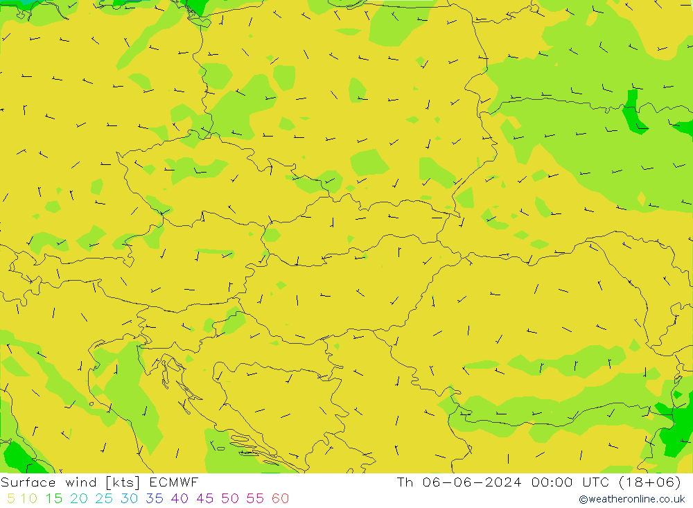 Viento 10 m ECMWF jue 06.06.2024 00 UTC