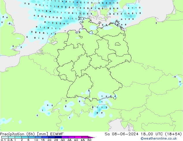 Z500/Yağmur (+YB)/Z850 ECMWF Cts 08.06.2024 00 UTC