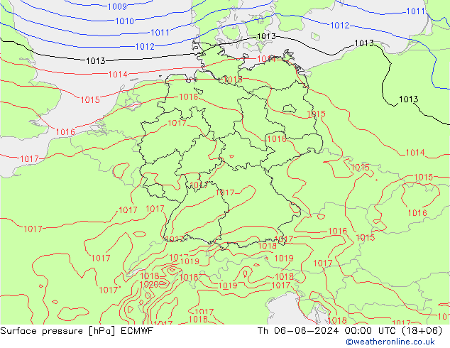 Yer basıncı ECMWF Per 06.06.2024 00 UTC