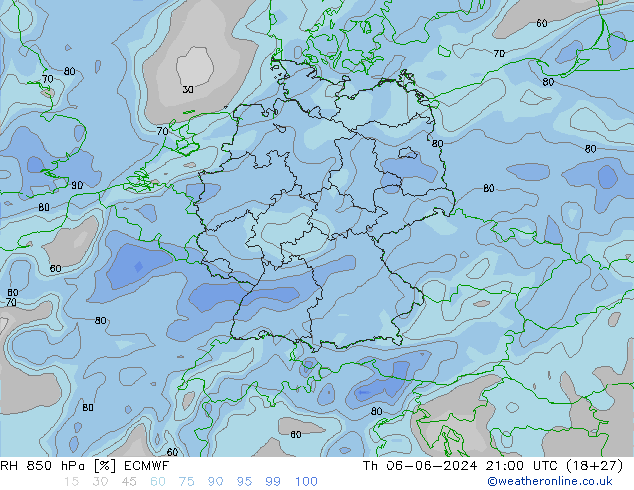 RH 850 hPa ECMWF Do 06.06.2024 21 UTC