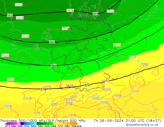 Thck 500-1000hPa ECMWF  06.06.2024 21 UTC