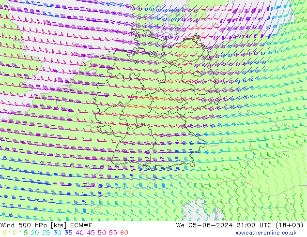 Wind 500 hPa ECMWF We 05.06.2024 21 UTC