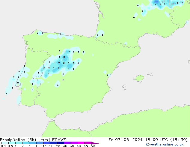 Z500/Rain (+SLP)/Z850 ECMWF Pá 07.06.2024 00 UTC