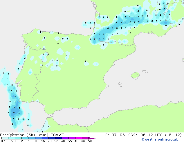 Z500/Rain (+SLP)/Z850 ECMWF пт 07.06.2024 12 UTC