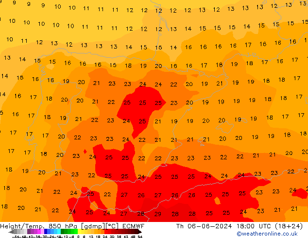 Z500/Rain (+SLP)/Z850 ECMWF Th 06.06.2024 18 UTC