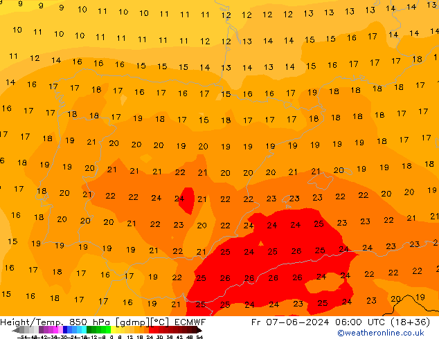 Z500/Rain (+SLP)/Z850 ECMWF Fr 07.06.2024 06 UTC