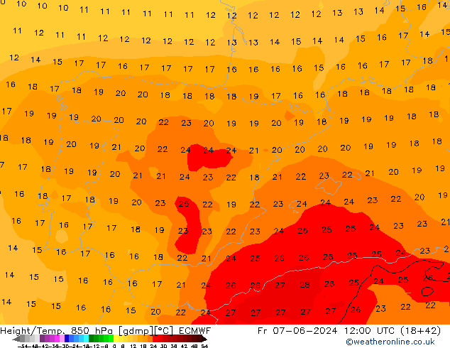 Z500/Rain (+SLP)/Z850 ECMWF пт 07.06.2024 12 UTC