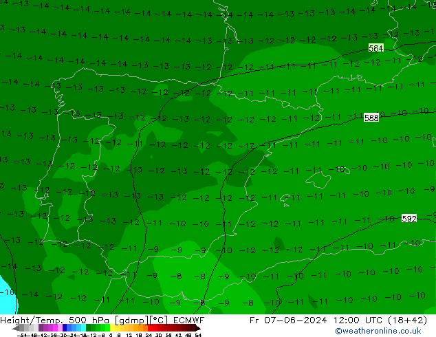 Z500/Rain (+SLP)/Z850 ECMWF пт 07.06.2024 12 UTC