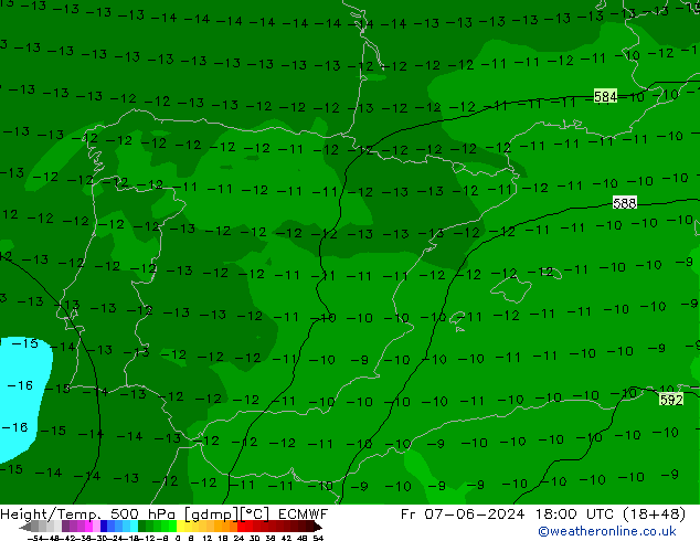 Z500/Rain (+SLP)/Z850 ECMWF Sex 07.06.2024 18 UTC