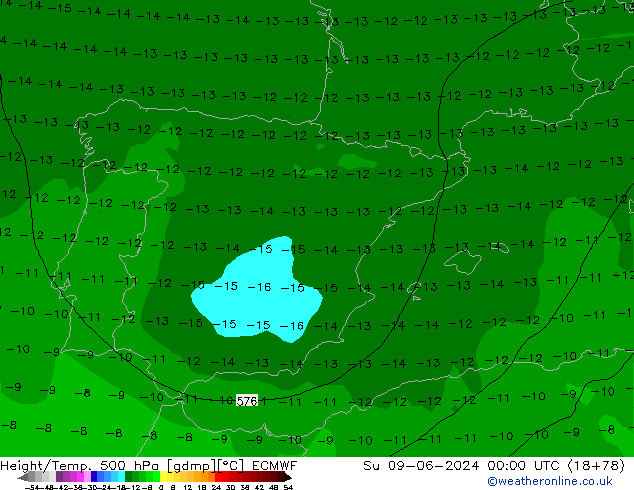 Z500/Rain (+SLP)/Z850 ECMWF  09.06.2024 00 UTC