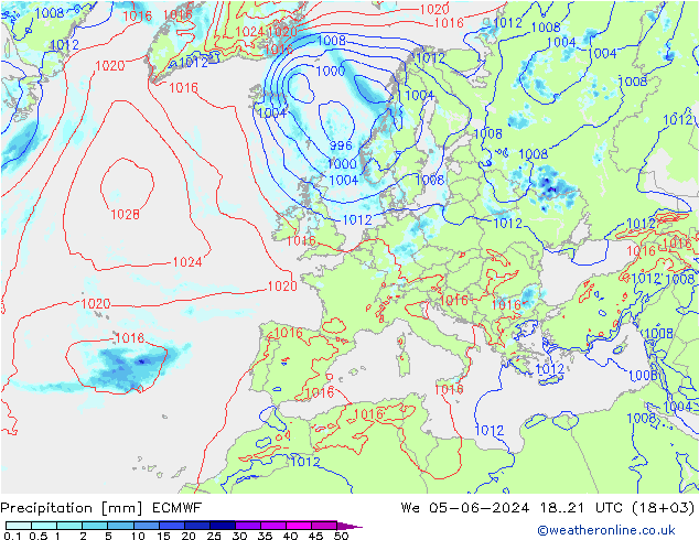 Neerslag ECMWF wo 05.06.2024 21 UTC