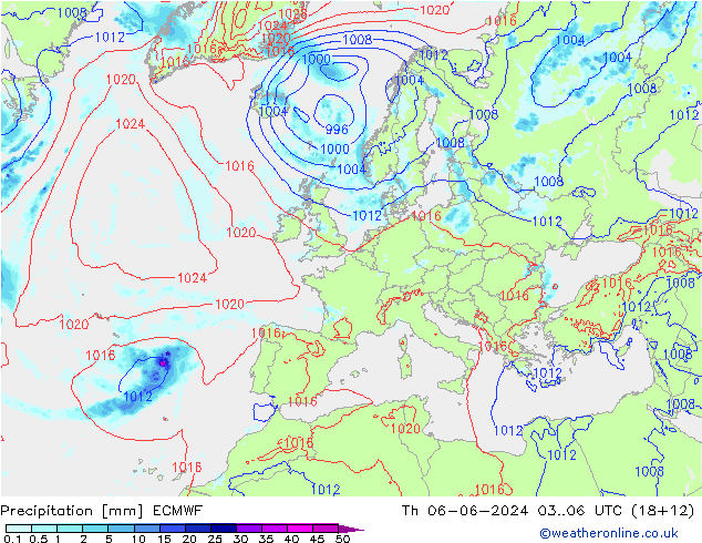 Precipitation ECMWF Th 06.06.2024 06 UTC