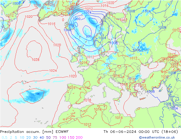 Toplam Yağış ECMWF Per 06.06.2024 00 UTC