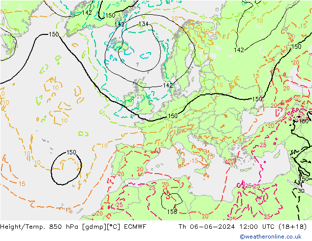 Z500/Rain (+SLP)/Z850 ECMWF Qui 06.06.2024 12 UTC