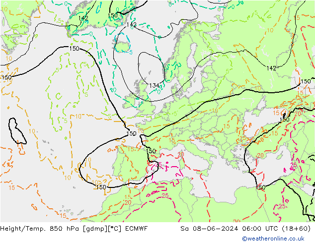 Z500/Rain (+SLP)/Z850 ECMWF  08.06.2024 06 UTC