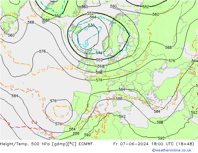 Z500/Rain (+SLP)/Z850 ECMWF pt. 07.06.2024 18 UTC