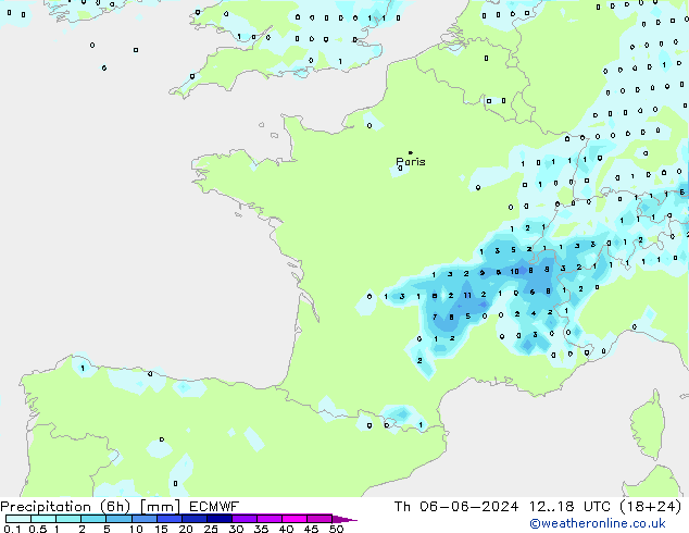 Z500/Rain (+SLP)/Z850 ECMWF Do 06.06.2024 18 UTC