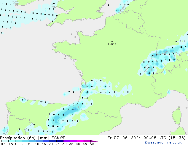 Z500/Rain (+SLP)/Z850 ECMWF Fr 07.06.2024 06 UTC