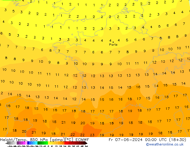 Z500/Rain (+SLP)/Z850 ECMWF Fr 07.06.2024 00 UTC