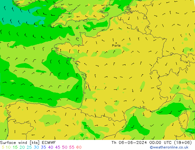 Bodenwind ECMWF Do 06.06.2024 00 UTC