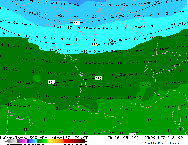 Height/Temp. 500 hPa ECMWF Th 06.06.2024 03 UTC