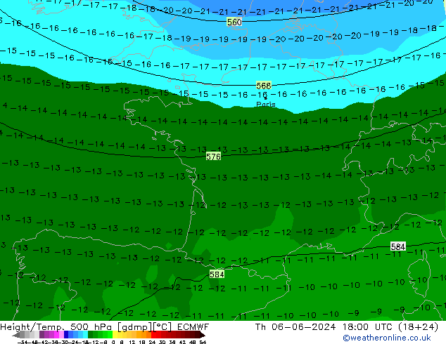 Z500/Rain (+SLP)/Z850 ECMWF Do 06.06.2024 18 UTC