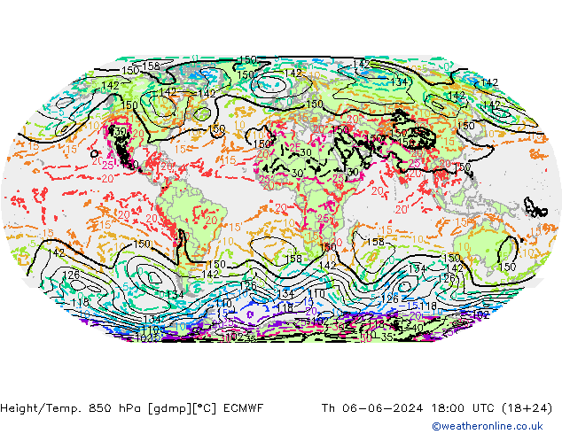 Z500/Rain (+SLP)/Z850 ECMWF Do 06.06.2024 18 UTC