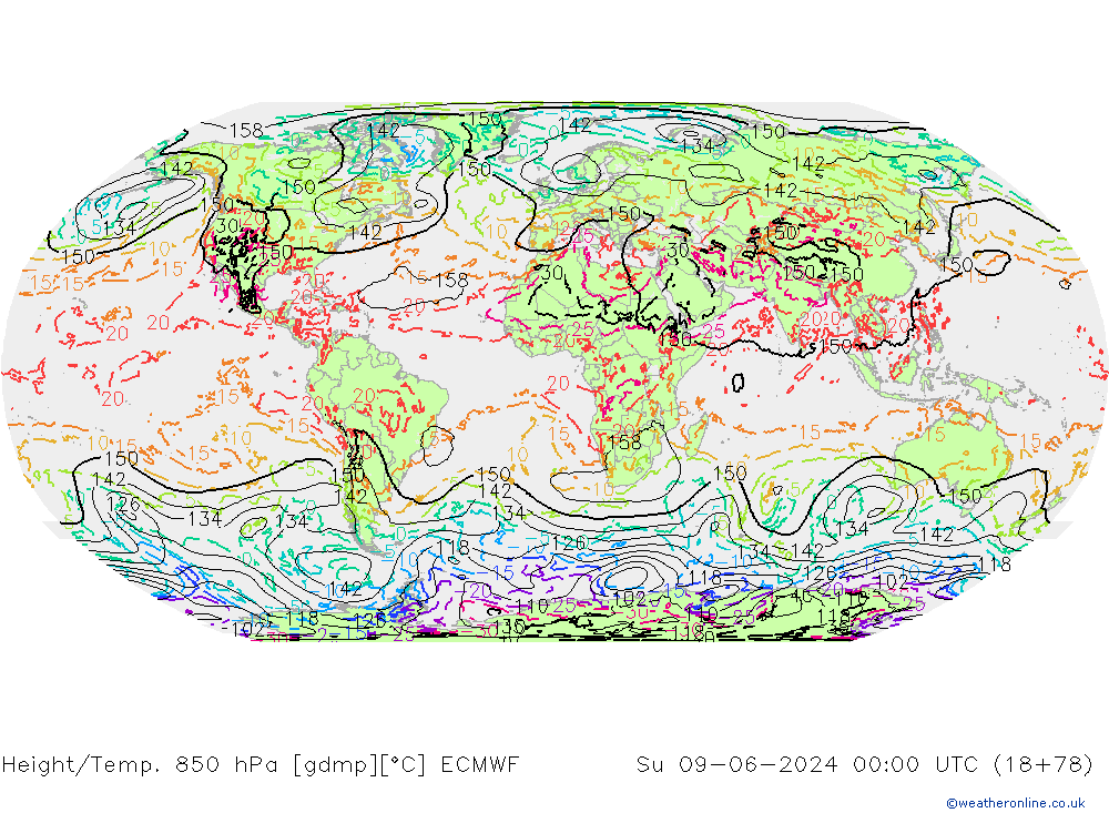 Height/Temp. 850 hPa ECMWF Ne 09.06.2024 00 UTC