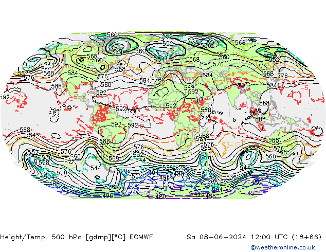 Geop./Temp. 500 hPa ECMWF sáb 08.06.2024 12 UTC