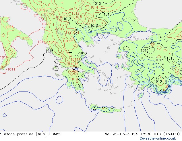 Surface pressure ECMWF We 05.06.2024 18 UTC