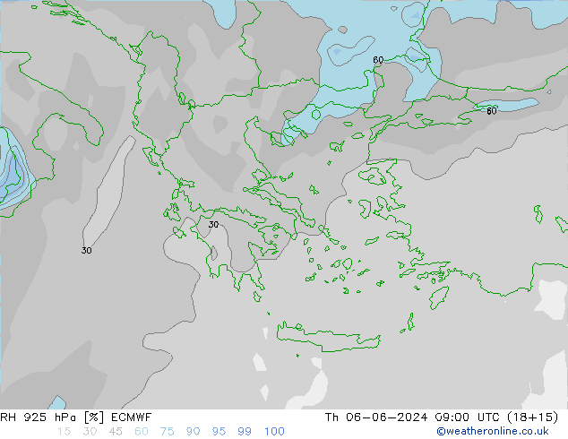 RH 925 hPa ECMWF Th 06.06.2024 09 UTC