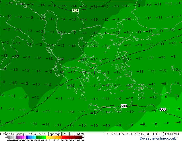 Z500/Rain (+SLP)/Z850 ECMWF gio 06.06.2024 00 UTC