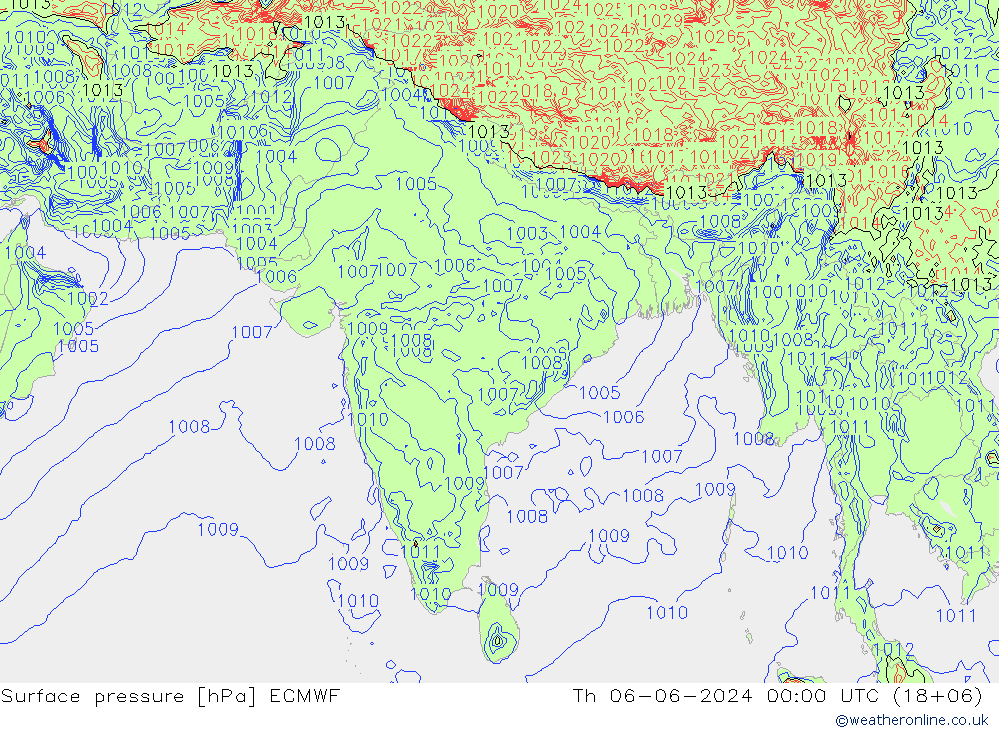 приземное давление ECMWF чт 06.06.2024 00 UTC