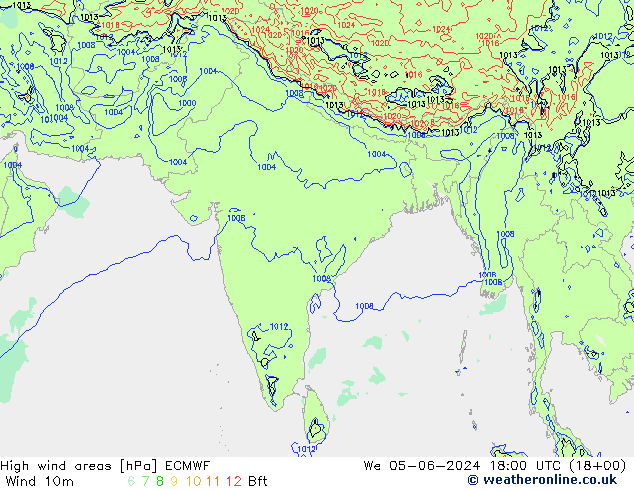 Izotacha ECMWF śro. 05.06.2024 18 UTC