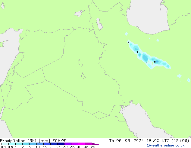 Precipitation (6h) ECMWF Th 06.06.2024 00 UTC