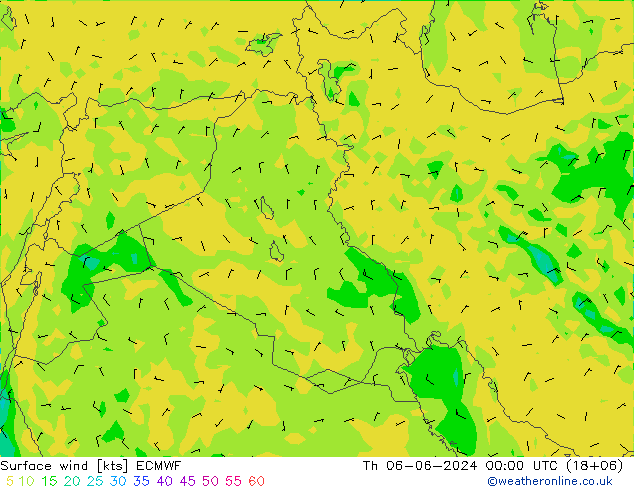 Prec 6h/Wind 10m/950 ECMWF Th 06.06.2024 00 UTC