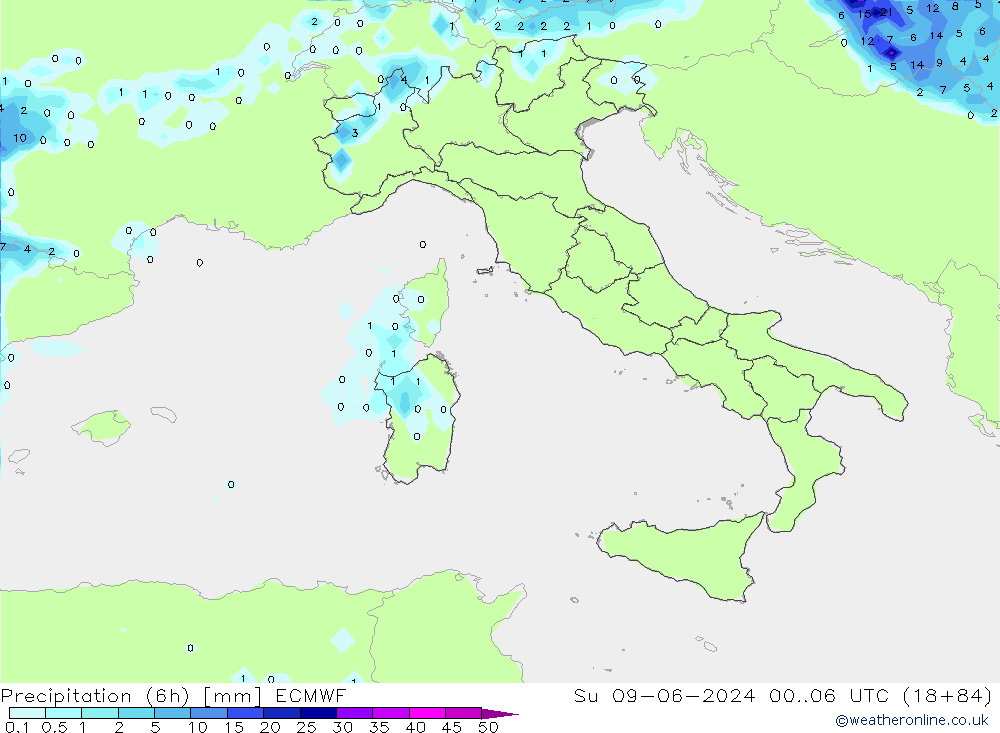 Z500/Rain (+SLP)/Z850 ECMWF Su 09.06.2024 06 UTC