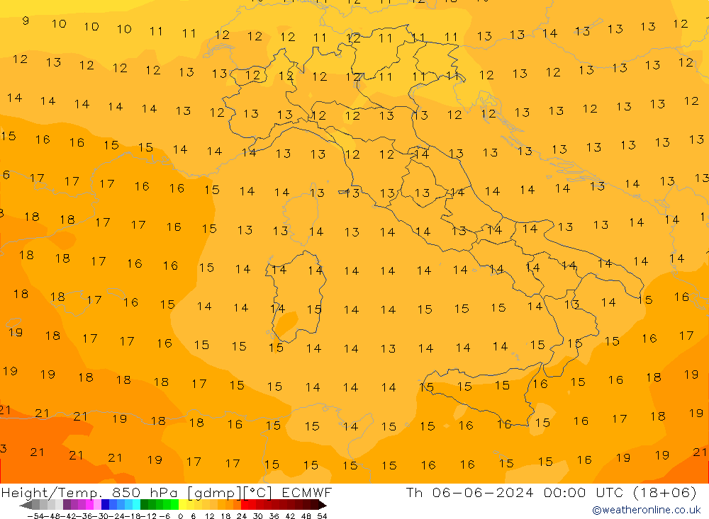 Z500/Rain (+SLP)/Z850 ECMWF Čt 06.06.2024 00 UTC