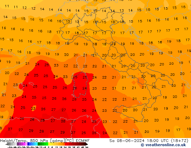 Z500/Rain (+SLP)/Z850 ECMWF sam 08.06.2024 18 UTC