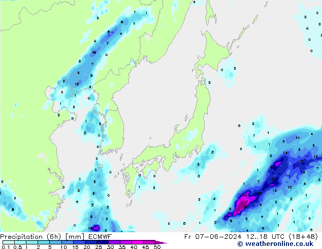 Z500/Rain (+SLP)/Z850 ECMWF Fr 07.06.2024 18 UTC