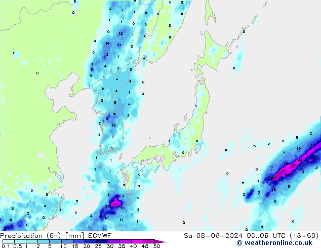 Z500/Rain (+SLP)/Z850 ECMWF sáb 08.06.2024 06 UTC