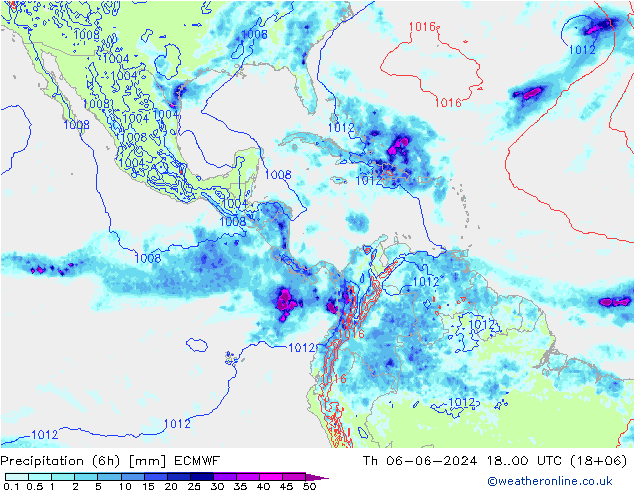 Z500/Rain (+SLP)/Z850 ECMWF Qui 06.06.2024 00 UTC