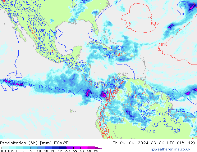 Z500/Rain (+SLP)/Z850 ECMWF gio 06.06.2024 06 UTC