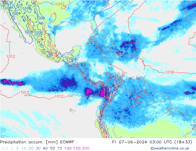 Totale neerslag ECMWF vr 07.06.2024 03 UTC