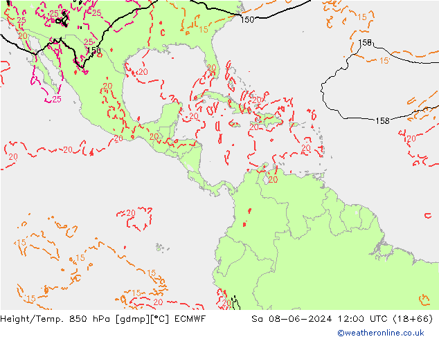 Z500/Rain (+SLP)/Z850 ECMWF Sáb 08.06.2024 12 UTC